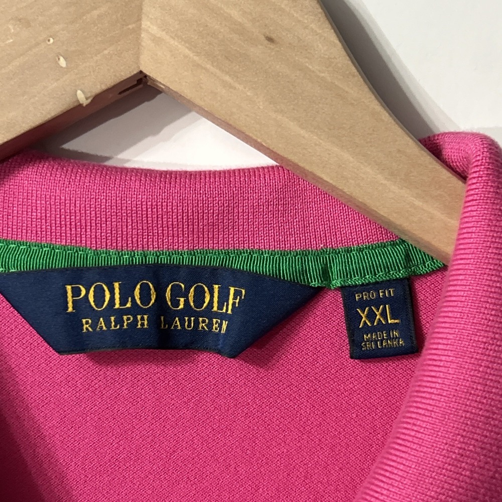 Mens Polo Golf Ralph Lauren Pro Fit Polo Shirt Green Pony Logo Size 2XL